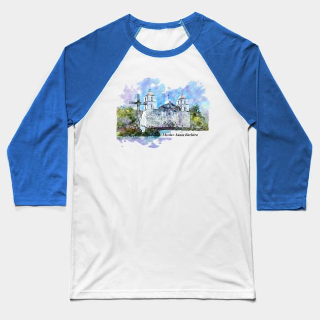 Mission Santa Barbara Baseball T-Shirt by 2HivelysArt